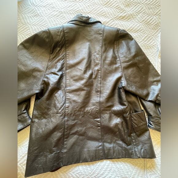 VTG Rafael Whimsy Goth Open Front Dolman Sleeve Retro Leather Jacket Medium - Picture 2 of 10